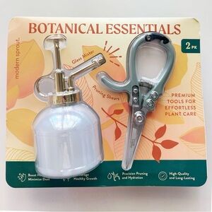 Modern Sprout Botanical Kit-Carbon Steel Pruning Shears & 8oz Plant Mister, NEW